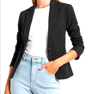 Black Women Short Fitted Business Blazer Small